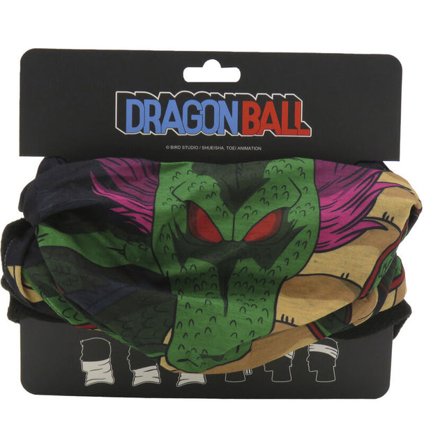 Snood Dragon Ball Z Shenron vu de face, montrant les détails du visage du dragon et les couleurs vives du produit.