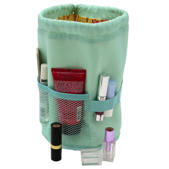 Vue latérale du vanity case 17cm avec fermeture éclair robuste et détails soignés.