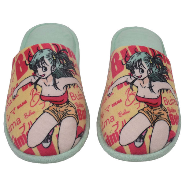 Détail des chaussons Bulma Dragon Ball montrant la semelle antidérapante et la texture douce