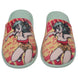 Détail des chaussons Bulma Dragon Ball montrant la semelle antidérapante et la texture douce