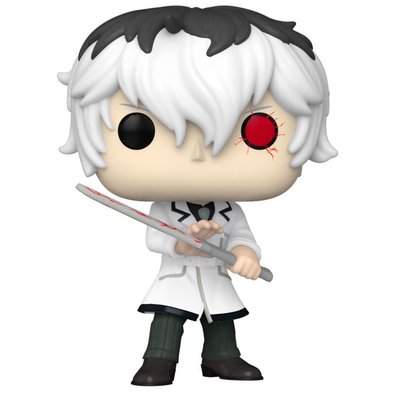 Figurine Haise Sasaki Tokyo Ghoul:Re en vinyle de 9 cm, mise en scène avec éclairage studio