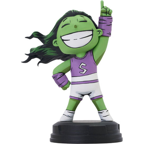 Figurine She-Hulk animée Marvel 13 cm vue de face sur base noire