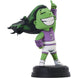 Profil gauche de la figurine She-Hulk animée Marvel avec couleurs vives