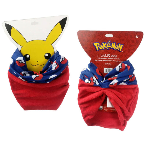 Snood chaud Pikachu Pokeball officiel Nintendo avec design coloré et confortable pour l'hiver