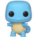 Vue de face détaillée de la figurine Funko POP Squirtle en vinyle bleu et orange