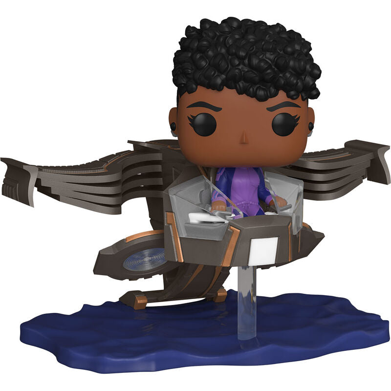 Zoom sur les détails colorés de la figurine Funko POP Shuri, édition Wakanda Forever, en vinyle de 9 cm