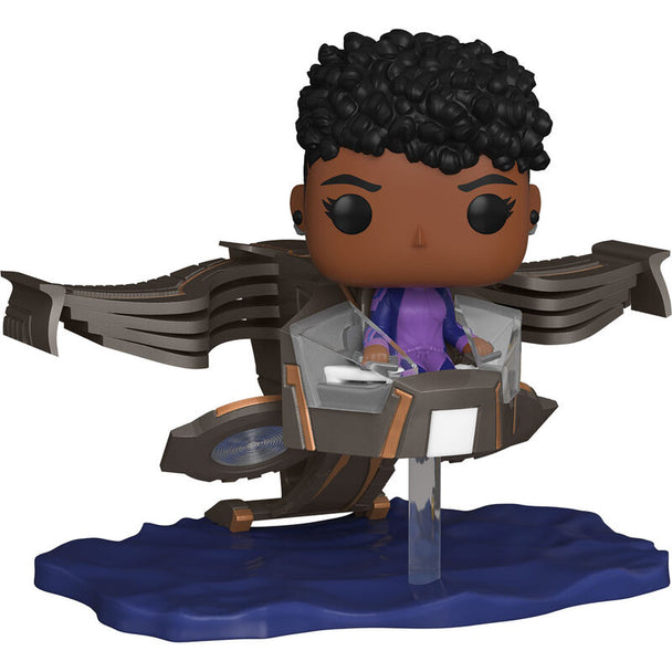 Zoom sur les détails colorés de la figurine Funko POP Shuri, édition Wakanda Forever, en vinyle de 9 cm