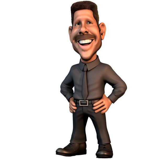 Figurine Minix de 7 cm représentant Cholo Simeone, entraîneur de l'Atletico de Madrid, en tenue officielle.