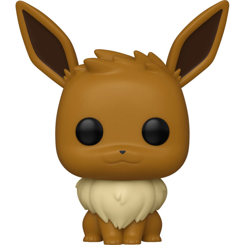 Détail de la tête de la figurine Funko POP Eevee avec ses grandes oreilles et yeux expressifs