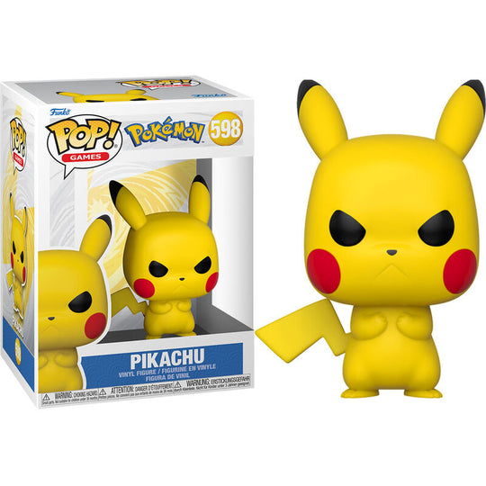 Figurine Funko POP Pikachu Pokémon de 9 cm dans sa boîte vitrine transparente, vue de face