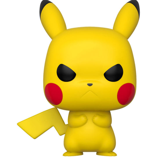 Détail de la figurine Funko POP Pikachu montrant ses couleurs vives et son expression souriante