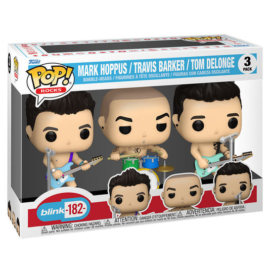 Vue rapprochée d’une figurine Funko POP Blink 182 avec finition soignée et couleurs vives