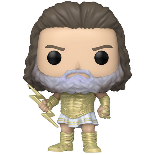 Zoom sur les détails colorés de la figurine Funko POP Zeus inspirée du film Thor Love and Thunder Marvel