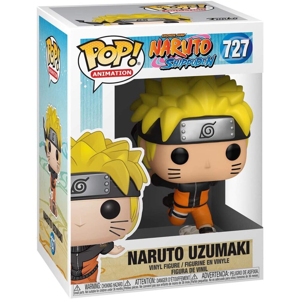 Packaging de la figurine Funko POP Naruto Running montrant le design détaillé et la boîte cadeau
