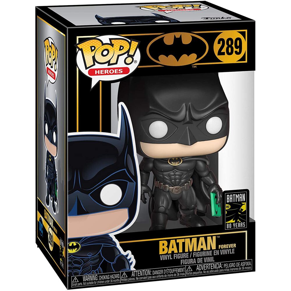 Détail de la figurine Funko POP Batman 1995 avec son design vintage et sa boîte collector
