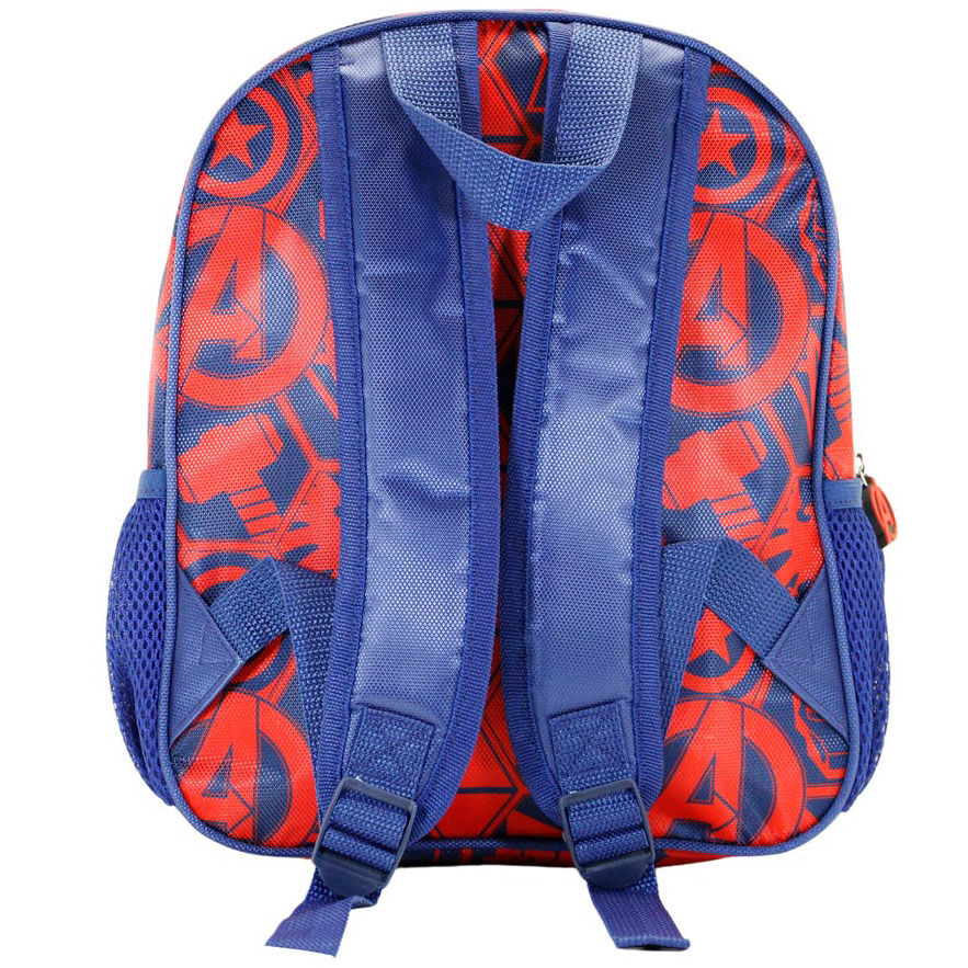 Photo du compartiment principal du sac à dos Marvel Avengers avec fermeture éclair et doublure intérieure.
