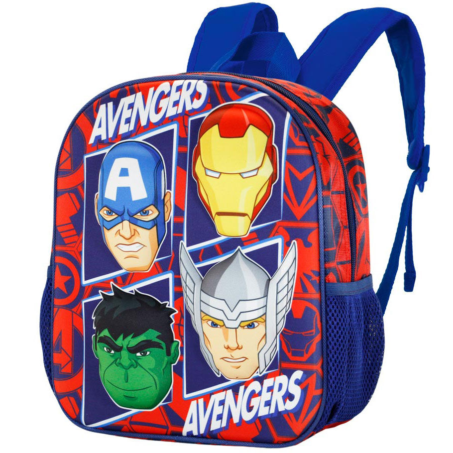 Détail des deux poches latérales en mesh sur le sac à dos Marvel Avengers The Four.