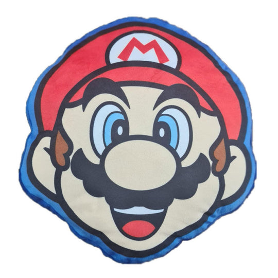 Coussin 3D Mario Super Mario Bros de 35 cm en polyester avec texture Peach touch, vue de face