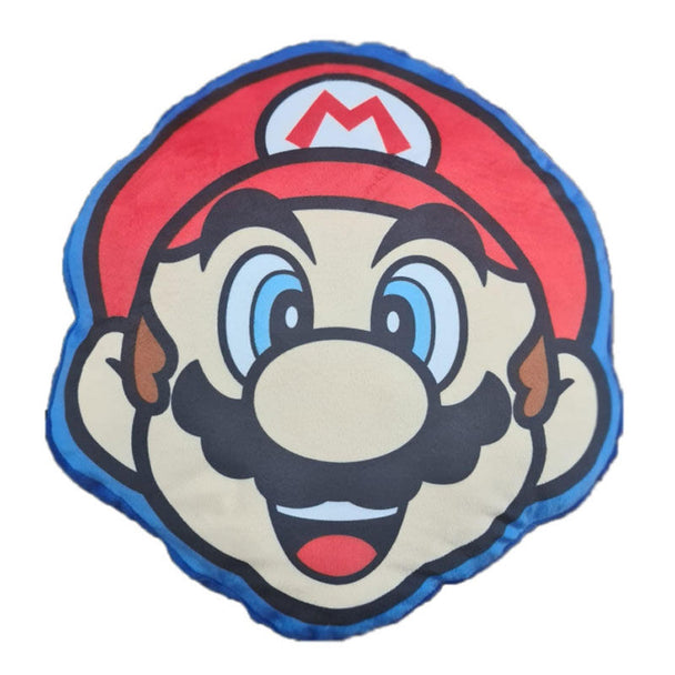 Coussin 3D Mario Super Mario Bros de 35 cm en polyester avec texture Peach touch, vue de face