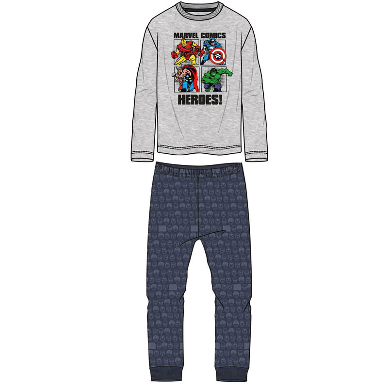 Pyjama Marvel Avengers en coton 100% pour enfants, taille 6 à 12 ans, présenté dans sa boîte d'origine.