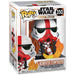 Vue rapprochée de la figurine Funko POP Incinerator Stormtrooper Mandalorian montrant ses détails soignés et sa peinture fidèle