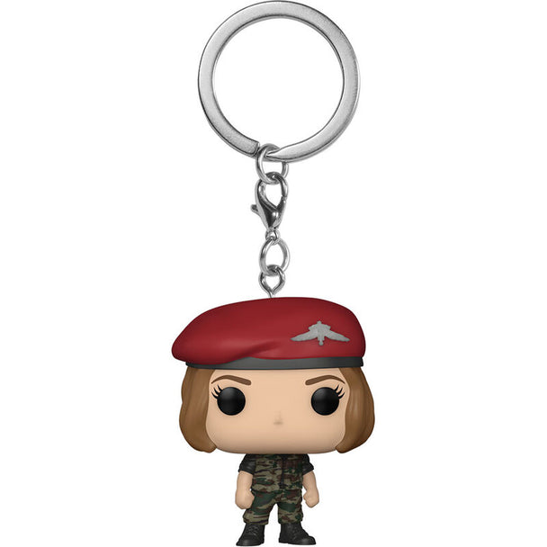 Porte-clés FUNKO Pocket POP Hunter Robin de Stranger Things en gros plan avec détails colorés