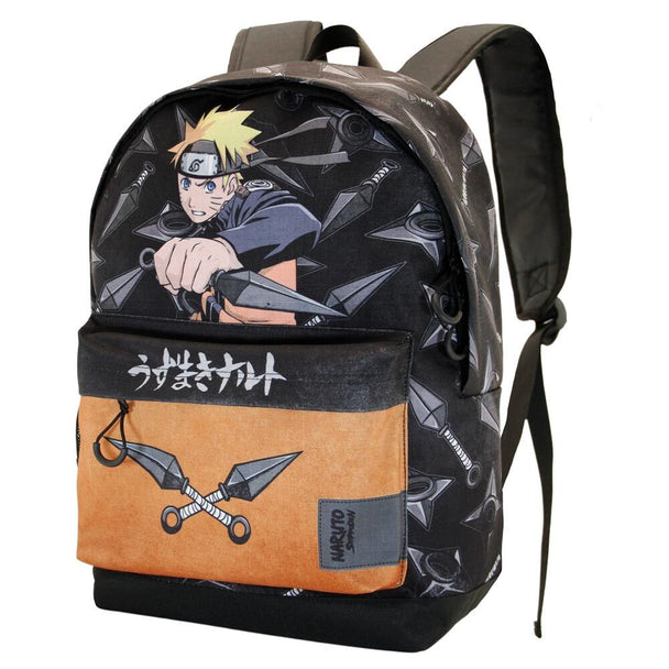 Sac à dos Naruto Shippuden Uzumaki 44cm vue de face avec logo KARACTERMANIA