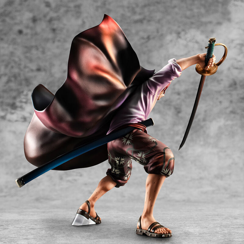 Détail du visage expressif de la figurine Shanks de MEGAHOUSE