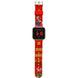 Vue rapprochée du bracelet noir ajustable de la montre LED Super Mario Bros avec détails de finition