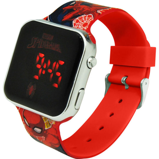 Bracelet ajustable rouge avec motifs Spiderman, conçu pour un confort optimal chez l'enfant