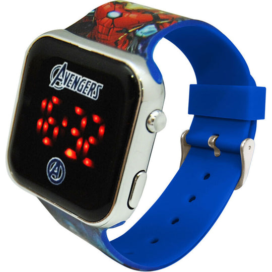 Montre LED Marvel Avengers KIDS LICENSING vue de côté montrant le design robuste