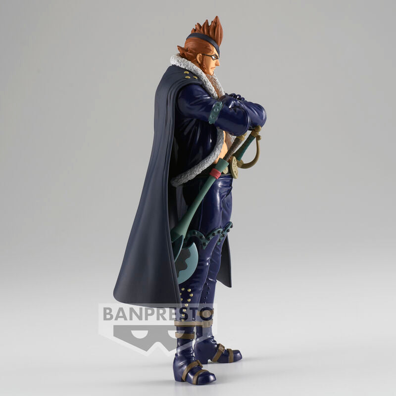 Vue latérale de la figurine Drake One Piece Granline Men avec costume traditionnel Wanokuni