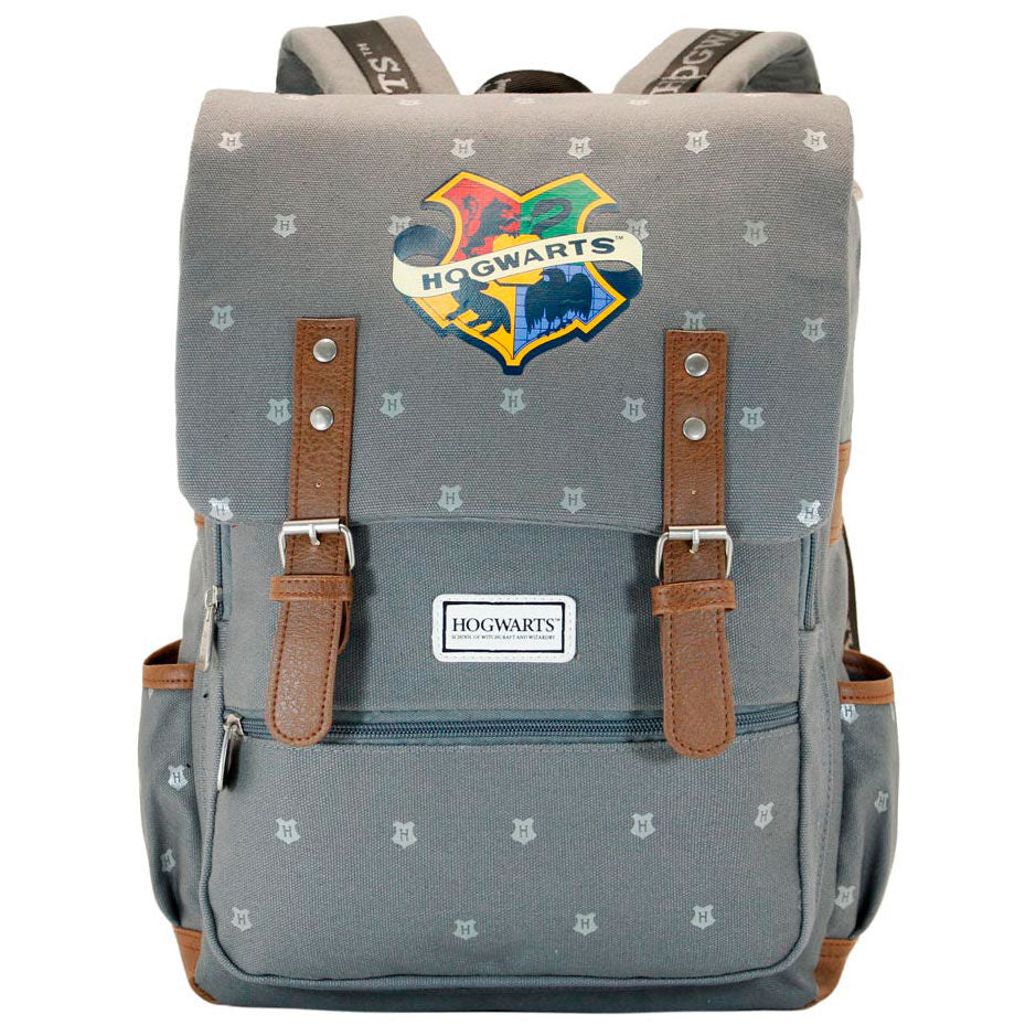 Détail des deux compartiments zippés du sac à dos Harry Potter avec fermeture sécurisée