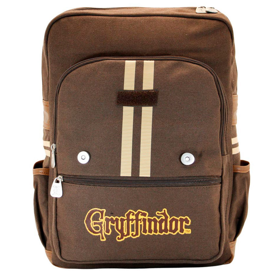 Compartiments zippés ouverts du sac à dos Harry Potter avec espace de rangement multiple