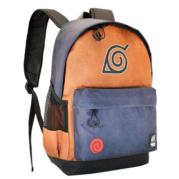 Sac à dos Naruto Shippuden Symbol vue de face avec logo distinctif sur fond noir