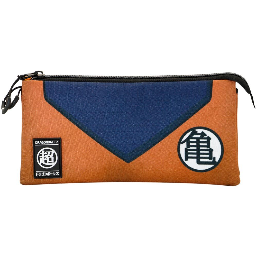 Trousse Dragon Ball KARACTERMANIA vue de face, montrant ses trois compartiments et le design coloré.