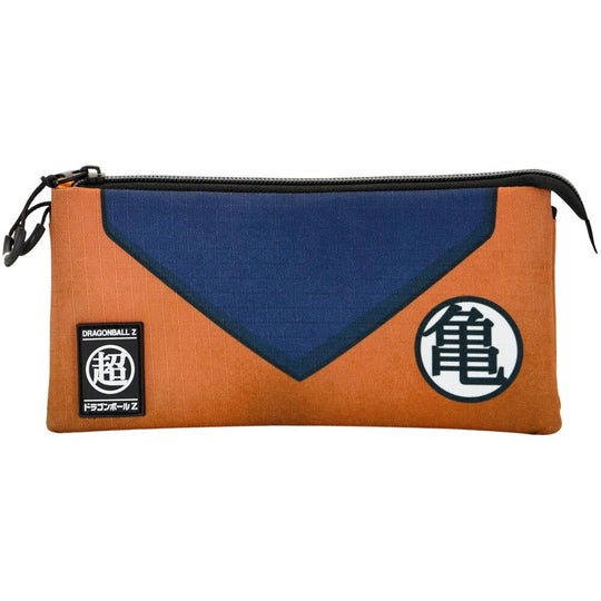 Trousse Dragon Ball KARACTERMANIA vue de face, montrant ses trois compartiments et le design coloré.