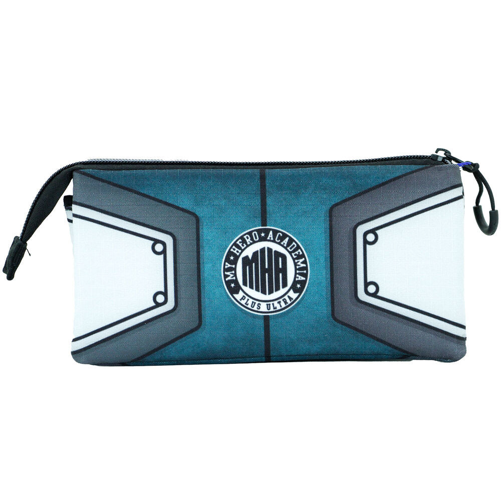 Trousse triple My Hero Academia KARACTERMANIA vue de face avec motifs colorés des personnages