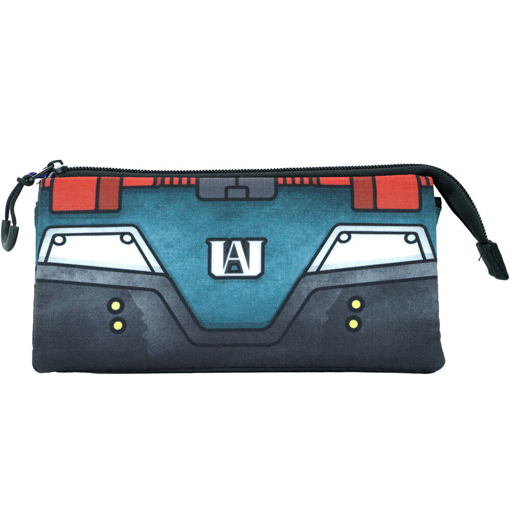 Zoom sur les trois compartiments spacieux de la trousse triple My Hero Academia KARACTERMANIA