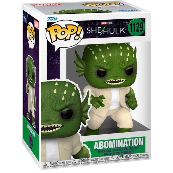 Vue rapprochée de la figurine Abomination Funko POP Marvel avec détails précis et couleurs vives