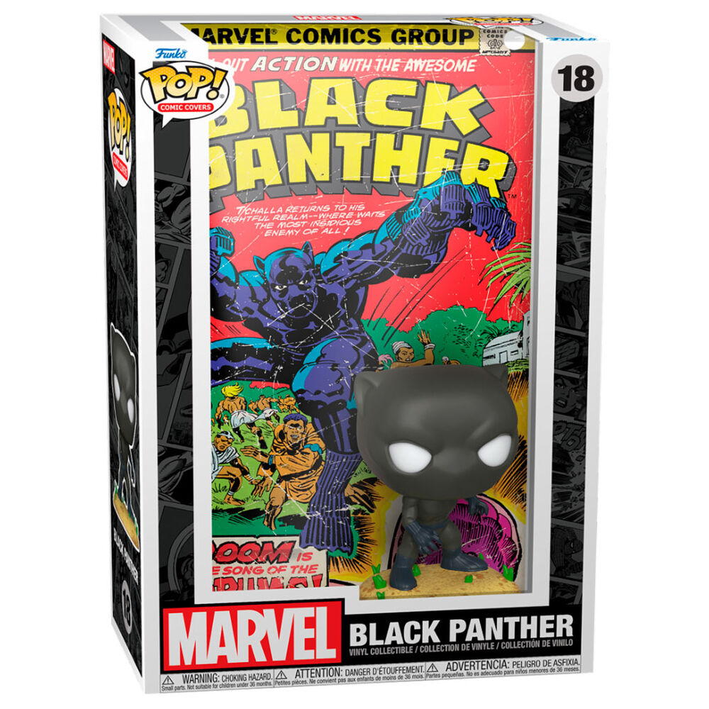 Vue latérale gauche de la figurine Funko POP Black Panther montrant les détails du vinyle