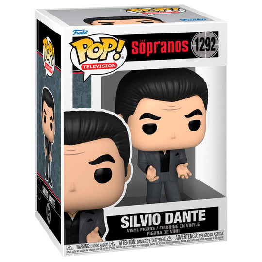 Figurine Funko POP Silvio de The Sopranos vue de face avec détails précis du visage et costume