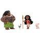 Poupée Vaiana et Maui posés ensemble sur fond blanc pour présentation produit