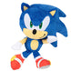 Vue latérale de la peluche Sonic montrant ses gants blancs et chaussures rouges