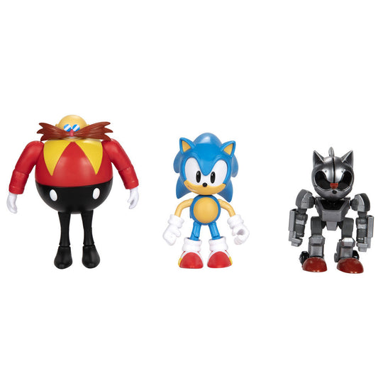 Figurine Knuckles rouge avec détails précis du pack 3 figurines Sonic 10cm