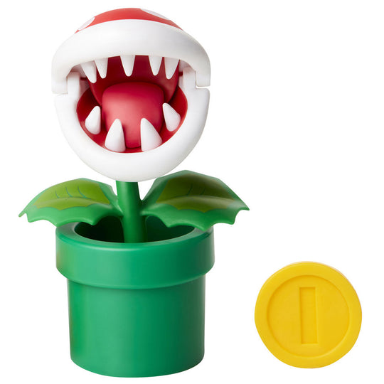 Image de la figurine Super Mario Bros posée sur un socle avec éclairage naturel