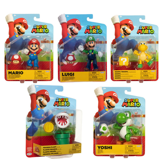 Ensemble des six images montrant différentes perspectives de la figurine Super Mario Bros 10cm
