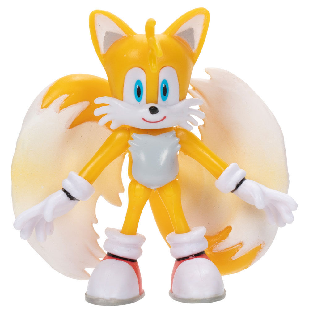 Vue rapprochée sur le visage expressif de la figurine Sonic The Hedgehog de la collection Wave 8