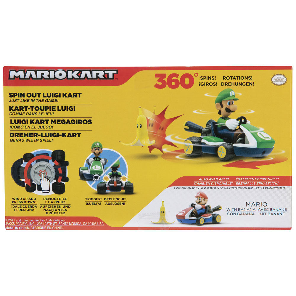 Figurine Luigi Kart 6,5cm sur fond blanc montrant la qualité des finitions
