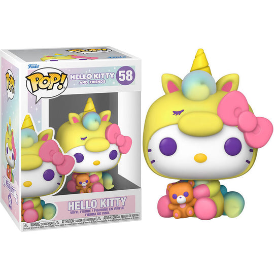 Détail de la figurine Hello Kitty Funko POP montrant son design coloré et ses traits caractéristiques